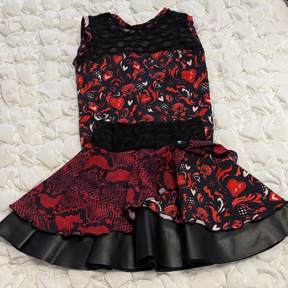 Descendants Rise of Red Custom Kids Red & Black Heart Print Set
